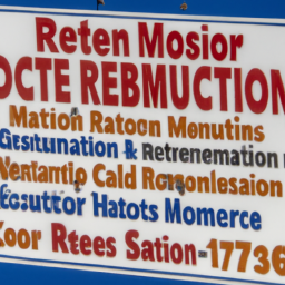 A close-up of a sign that reads "Home Restoration Membership" with a variety of options and prices listed below.