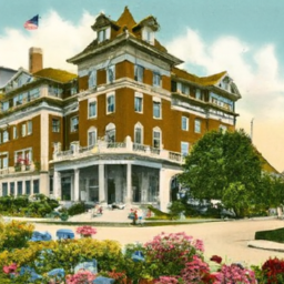 description: an anonymous image shows a beautifully renovated hotel in downtown waco, texas. the exterior of the building features a well-maintained garden with vibrant flowers and neatly trimmed hedges. the hotel itself has a classic architectural style, with ornate windows and a welcoming entrance. the image conveys a sense of charm and elegance, reflecting the impeccable taste and attention to detail characteristic of   and    ' renovations.